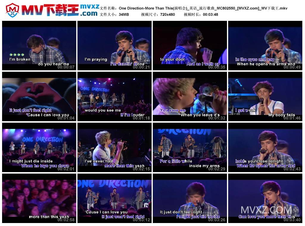 One Direction-More Than This(演唱会)_英语_流行歌曲_MC802550